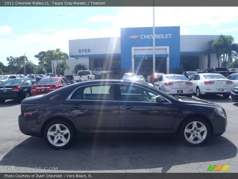 Taupe Gray Metallic / Titanium 2011 Chevrolet Malibu LS