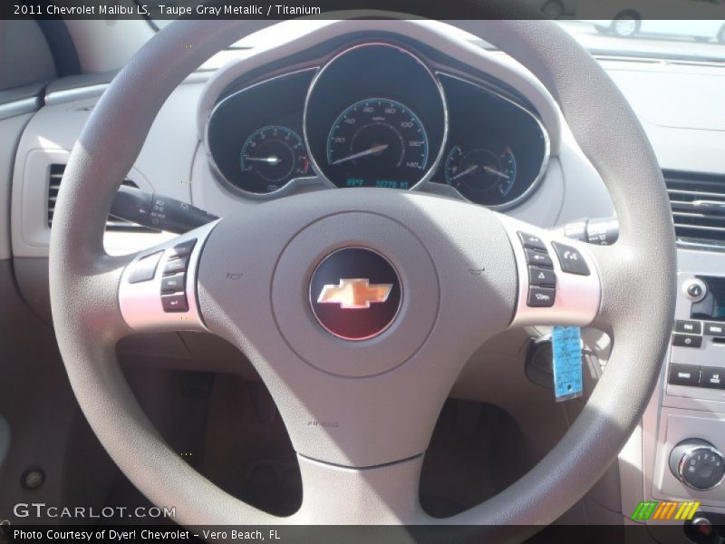 Taupe Gray Metallic / Titanium 2011 Chevrolet Malibu LS