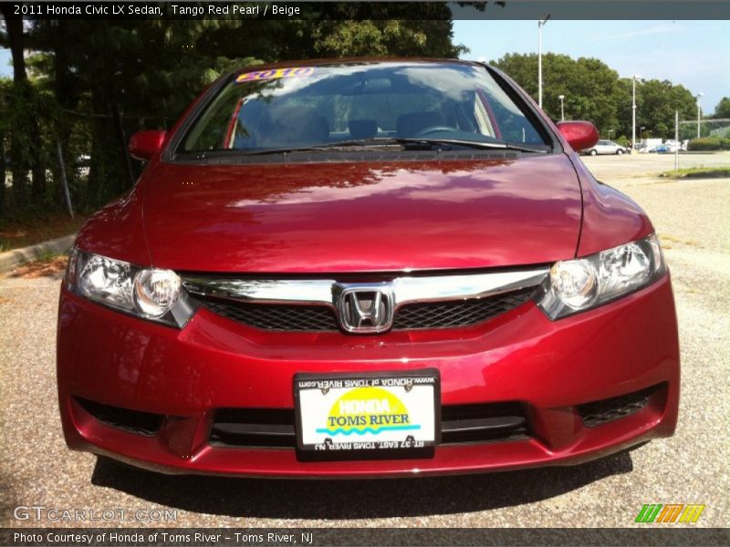 Tango Red Pearl / Beige 2011 Honda Civic LX Sedan