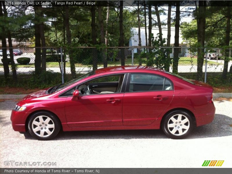 Tango Red Pearl / Beige 2011 Honda Civic LX Sedan