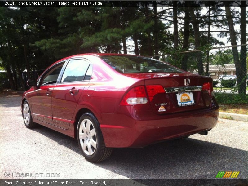 Tango Red Pearl / Beige 2011 Honda Civic LX Sedan