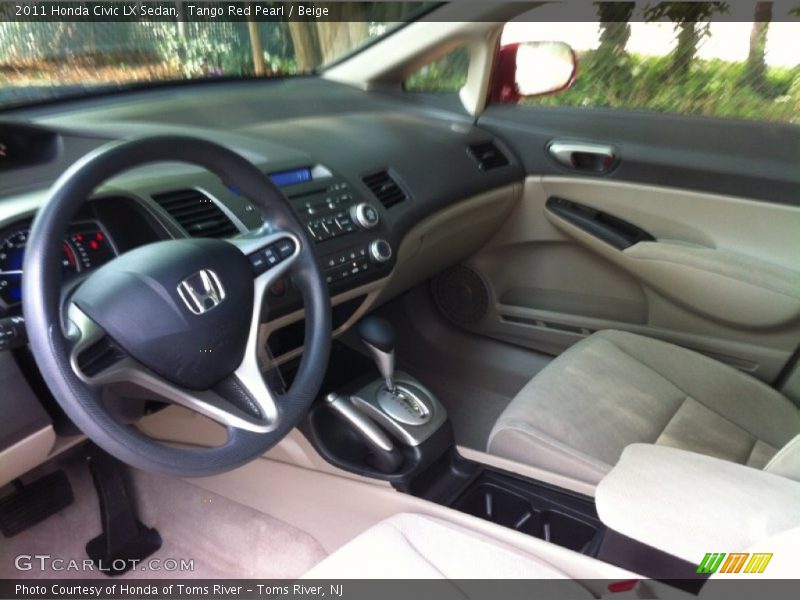 Tango Red Pearl / Beige 2011 Honda Civic LX Sedan