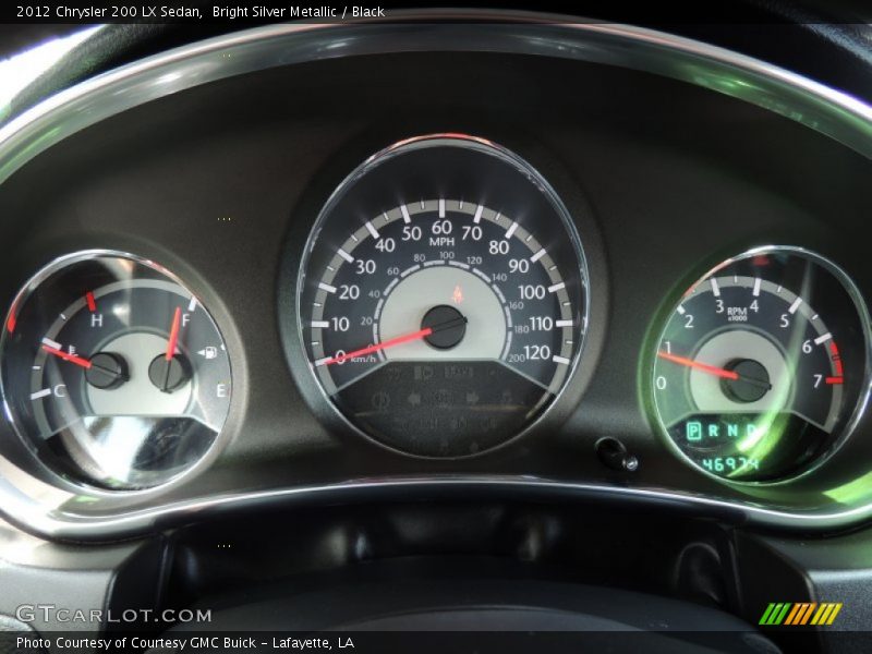 Bright Silver Metallic / Black 2012 Chrysler 200 LX Sedan