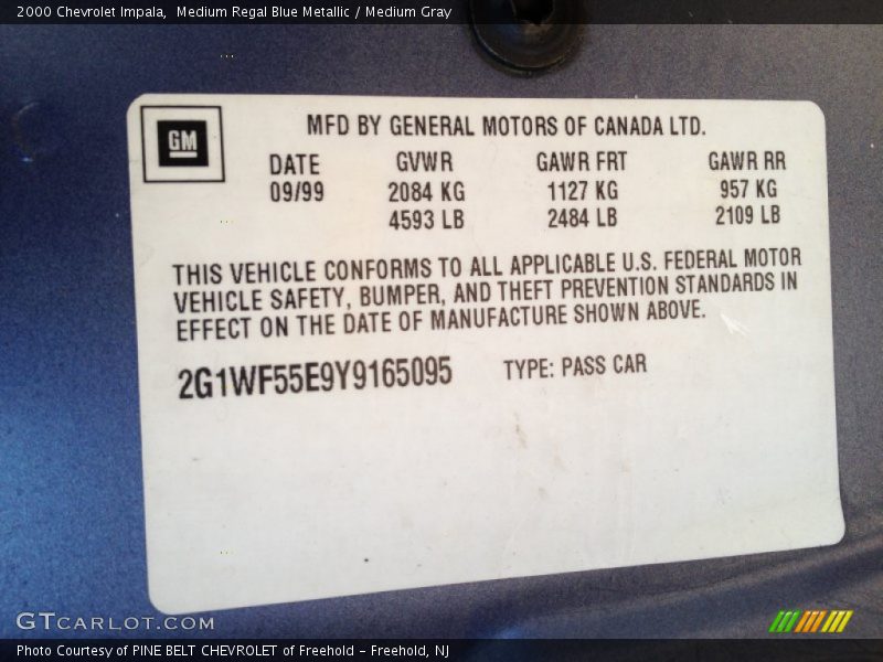 Medium Regal Blue Metallic / Medium Gray 2000 Chevrolet Impala