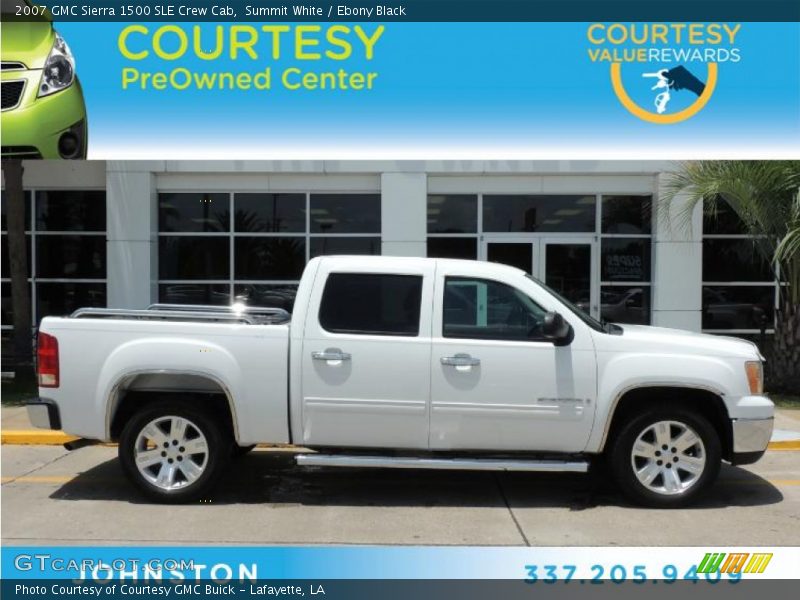 Summit White / Ebony Black 2007 GMC Sierra 1500 SLE Crew Cab