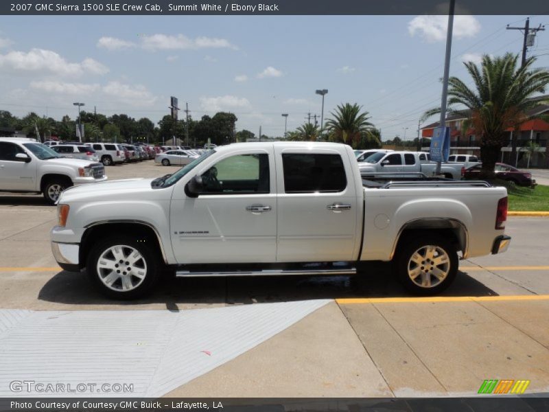 Summit White / Ebony Black 2007 GMC Sierra 1500 SLE Crew Cab