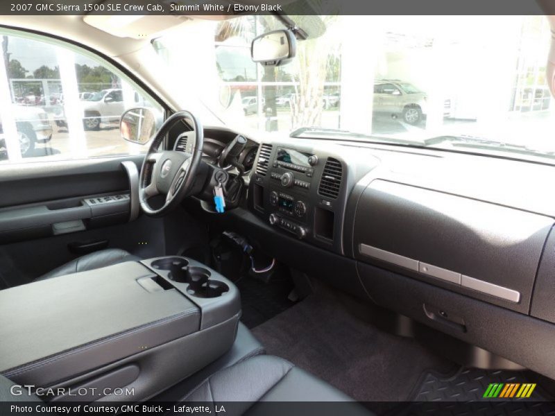 Summit White / Ebony Black 2007 GMC Sierra 1500 SLE Crew Cab