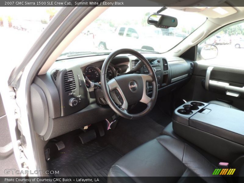 Summit White / Ebony Black 2007 GMC Sierra 1500 SLE Crew Cab