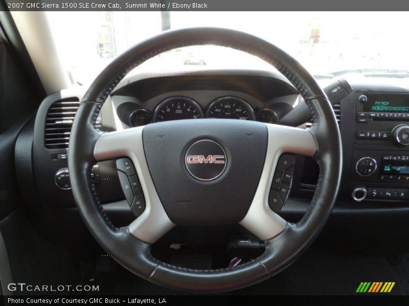 Summit White / Ebony Black 2007 GMC Sierra 1500 SLE Crew Cab