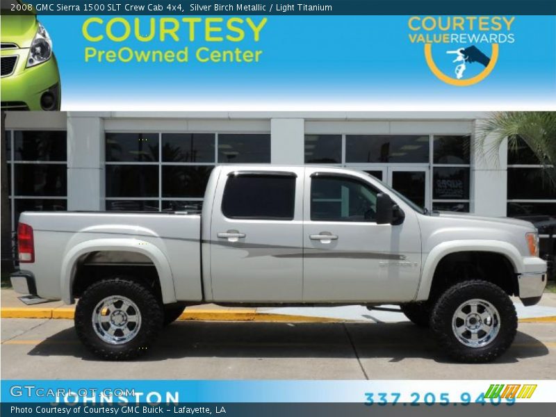 Silver Birch Metallic / Light Titanium 2008 GMC Sierra 1500 SLT Crew Cab 4x4