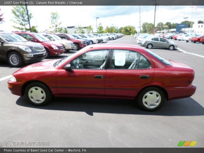 Canyon Red Metallic / Charcoal 1997 Geo Prizm LSi