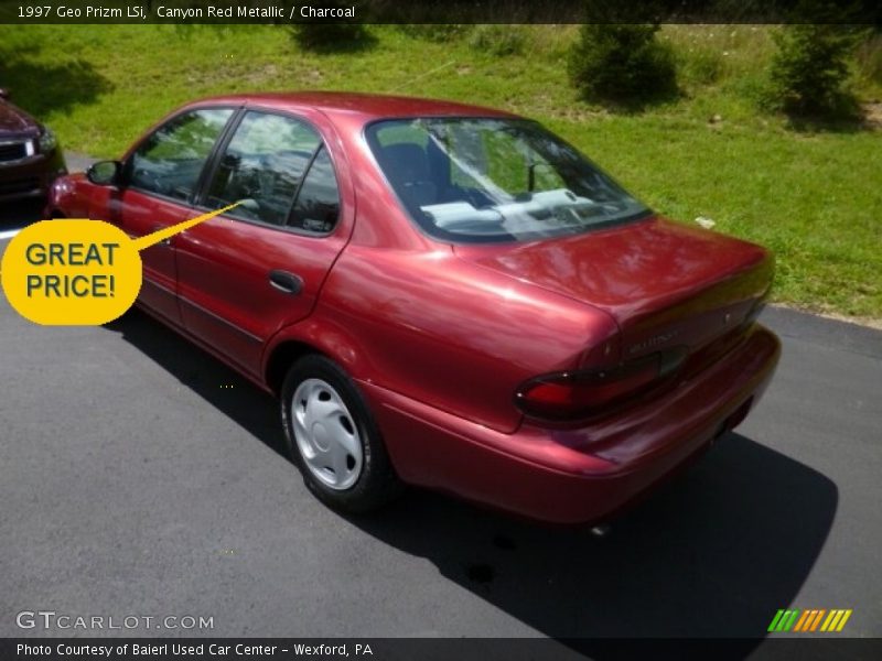 Canyon Red Metallic / Charcoal 1997 Geo Prizm LSi