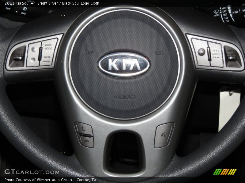 Bright Silver / Black Soul Logo Cloth 2011 Kia Soul +