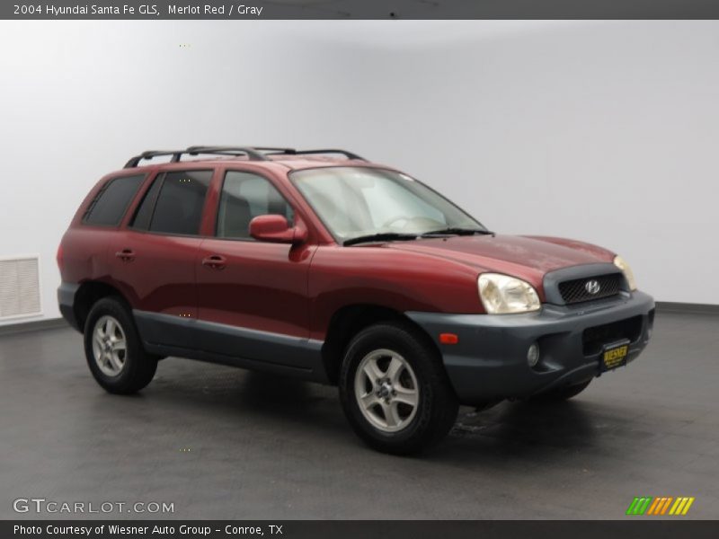 Merlot Red / Gray 2004 Hyundai Santa Fe GLS