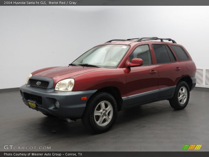 Merlot Red / Gray 2004 Hyundai Santa Fe GLS