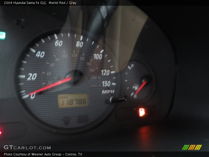 Merlot Red / Gray 2004 Hyundai Santa Fe GLS