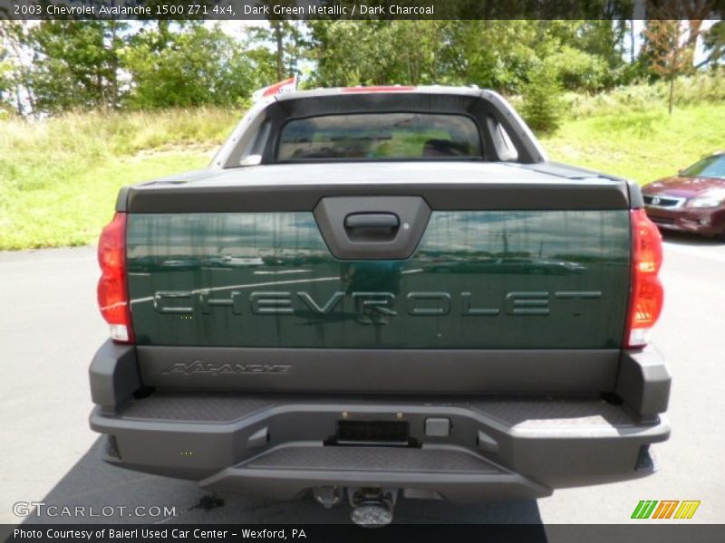 Dark Green Metallic / Dark Charcoal 2003 Chevrolet Avalanche 1500 Z71 4x4
