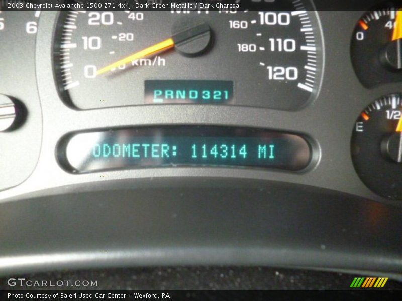 Dark Green Metallic / Dark Charcoal 2003 Chevrolet Avalanche 1500 Z71 4x4