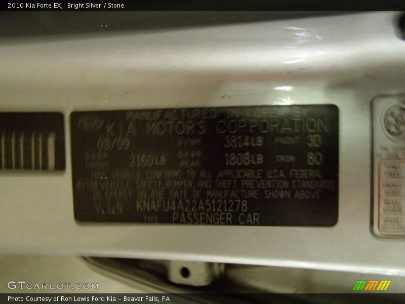 Bright Silver / Stone 2010 Kia Forte EX