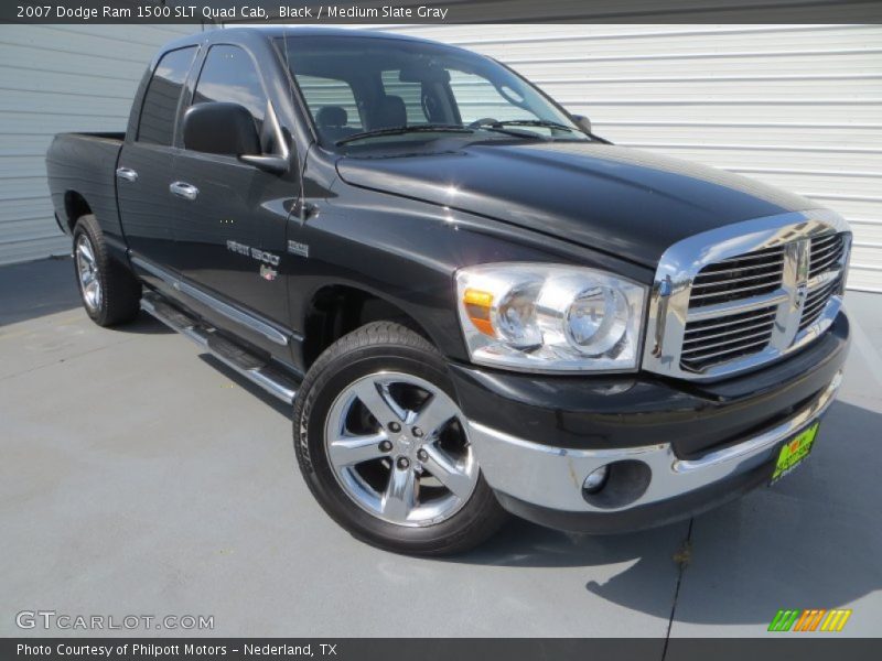 Black / Medium Slate Gray 2007 Dodge Ram 1500 SLT Quad Cab