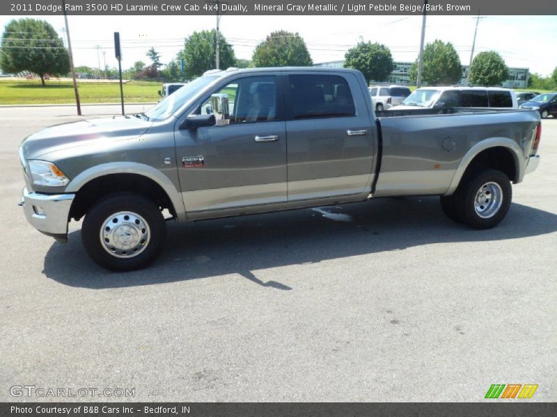 Mineral Gray Metallic / Light Pebble Beige/Bark Brown 2011 Dodge Ram 3500 HD Laramie Crew Cab 4x4 Dually