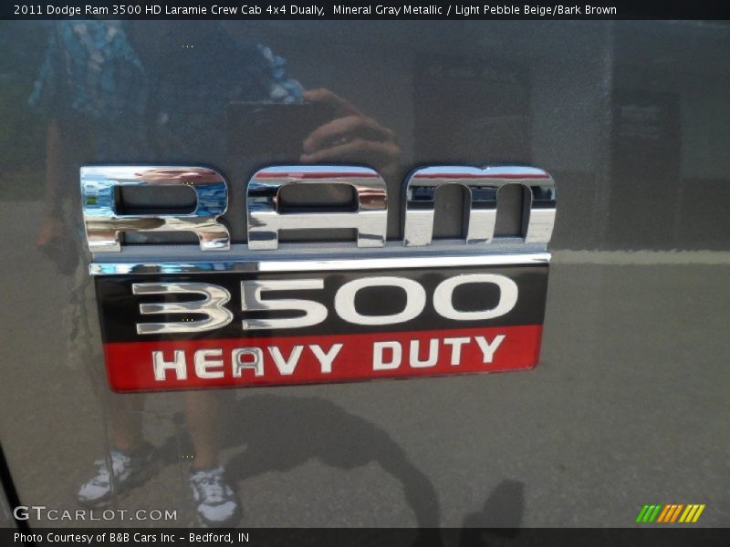 Mineral Gray Metallic / Light Pebble Beige/Bark Brown 2011 Dodge Ram 3500 HD Laramie Crew Cab 4x4 Dually