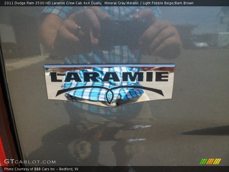 Mineral Gray Metallic / Light Pebble Beige/Bark Brown 2011 Dodge Ram 3500 HD Laramie Crew Cab 4x4 Dually