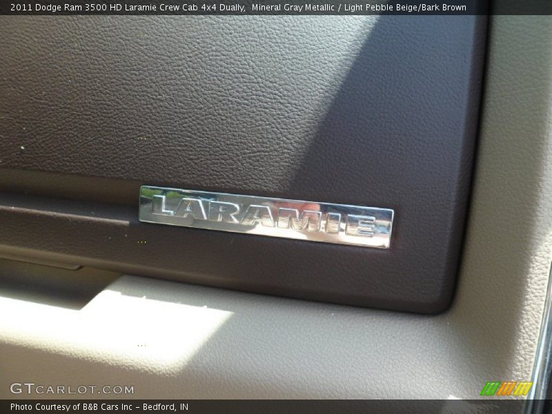 Mineral Gray Metallic / Light Pebble Beige/Bark Brown 2011 Dodge Ram 3500 HD Laramie Crew Cab 4x4 Dually