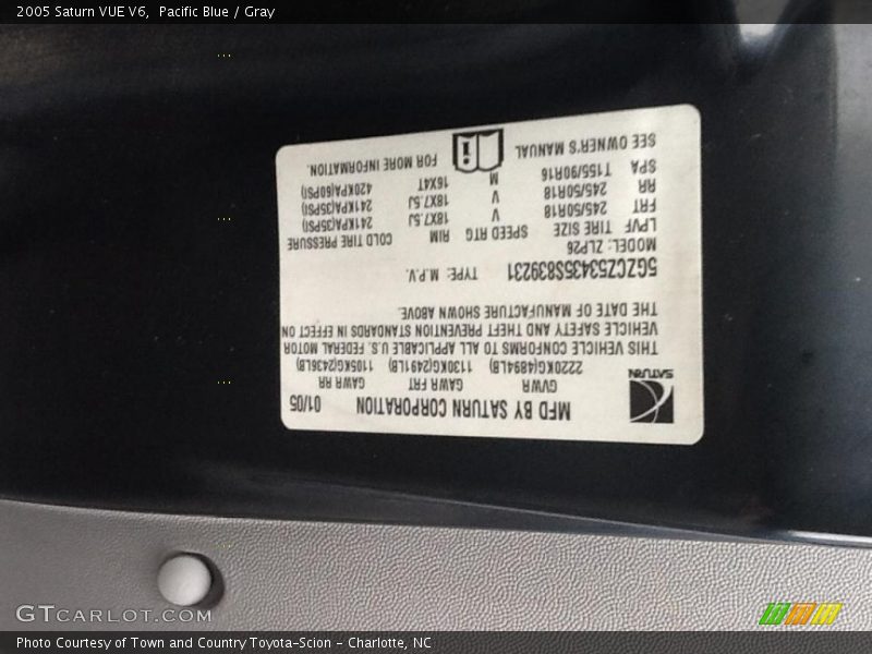 Pacific Blue / Gray 2005 Saturn VUE V6
