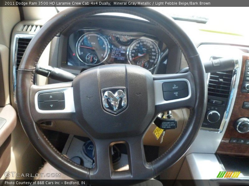 Mineral Gray Metallic / Light Pebble Beige/Bark Brown 2011 Dodge Ram 3500 HD Laramie Crew Cab 4x4 Dually