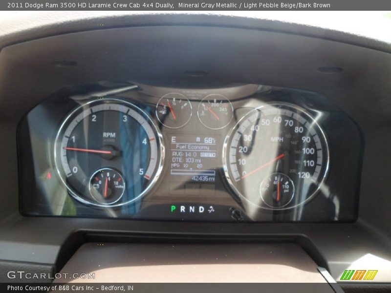 Mineral Gray Metallic / Light Pebble Beige/Bark Brown 2011 Dodge Ram 3500 HD Laramie Crew Cab 4x4 Dually
