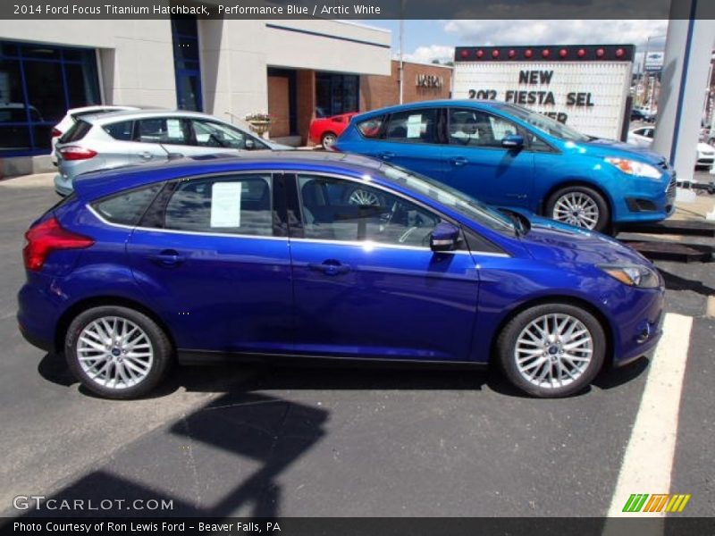 Performance Blue / Arctic White 2014 Ford Focus Titanium Hatchback