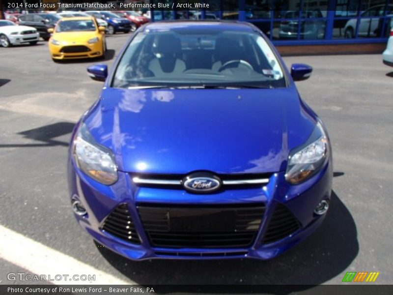 Performance Blue / Arctic White 2014 Ford Focus Titanium Hatchback