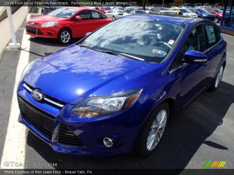 Performance Blue / Arctic White 2014 Ford Focus Titanium Hatchback