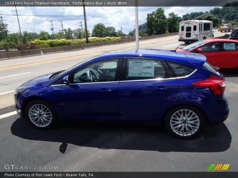 Performance Blue / Arctic White 2014 Ford Focus Titanium Hatchback