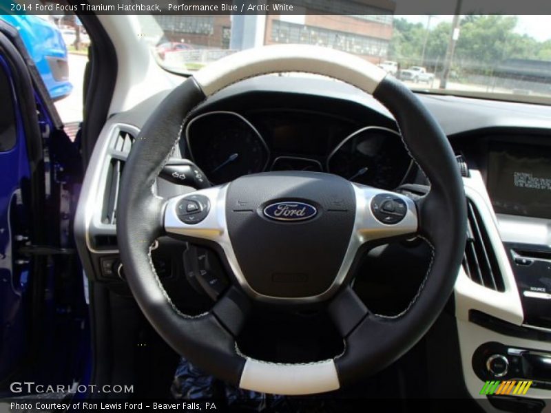 Performance Blue / Arctic White 2014 Ford Focus Titanium Hatchback