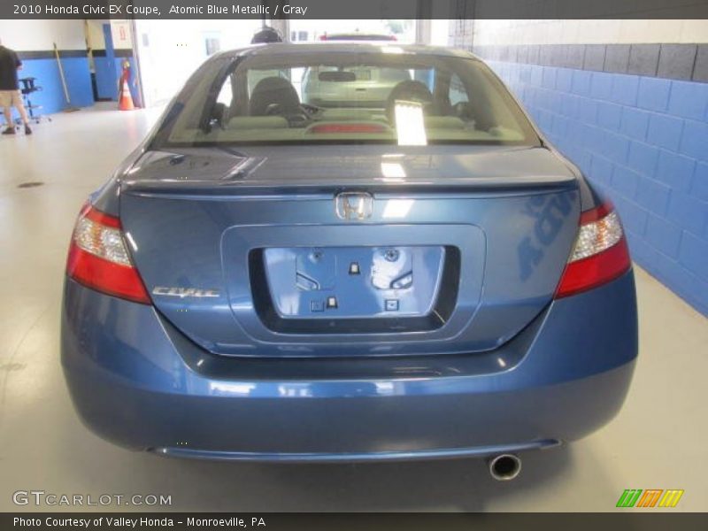 Atomic Blue Metallic / Gray 2010 Honda Civic EX Coupe