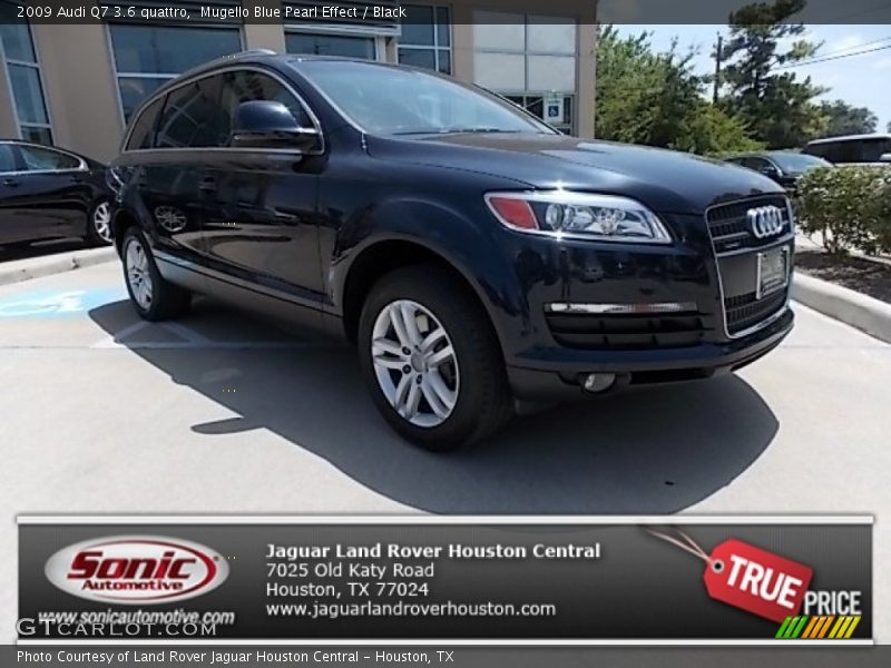 Mugello Blue Pearl Effect / Black 2009 Audi Q7 3.6 quattro