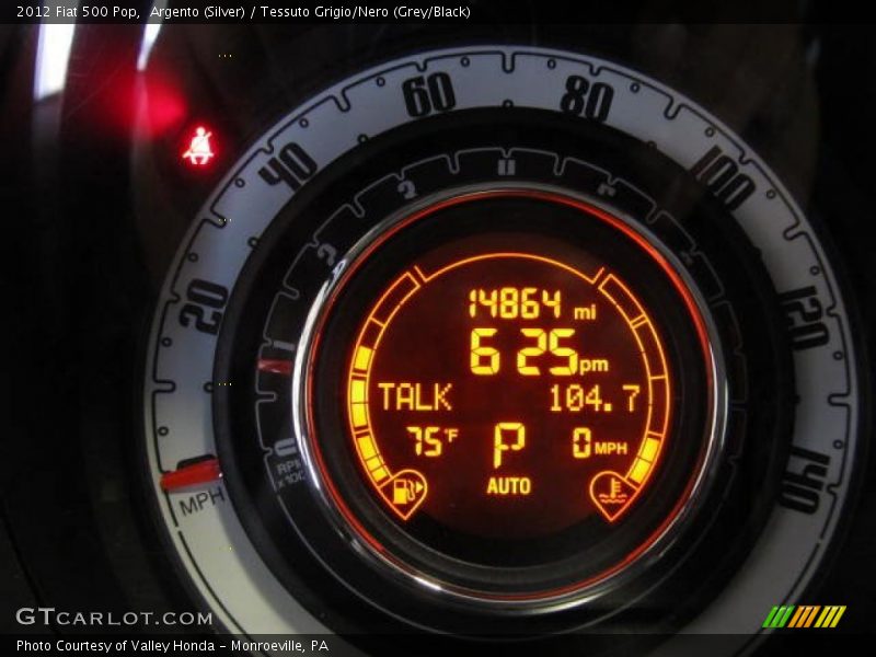 Argento (Silver) / Tessuto Grigio/Nero (Grey/Black) 2012 Fiat 500 Pop