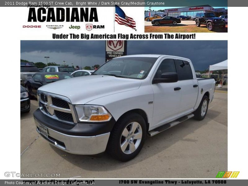 Bright White / Dark Slate Gray/Medium Graystone 2011 Dodge Ram 1500 ST Crew Cab