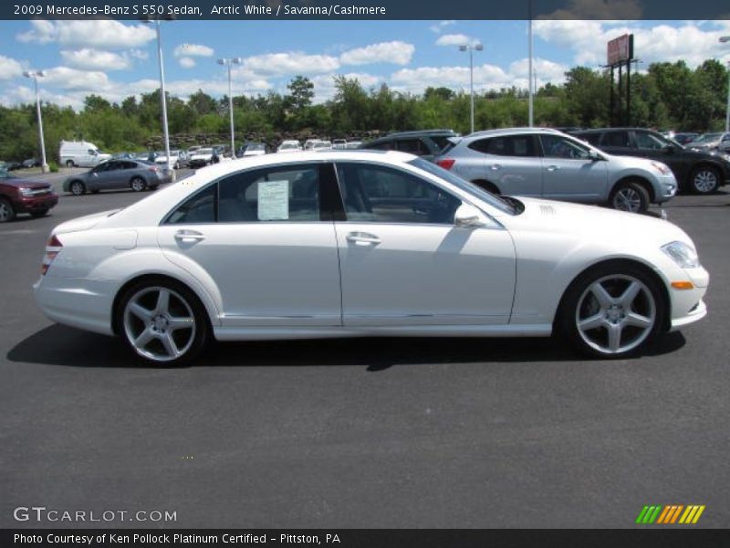 Arctic White / Savanna/Cashmere 2009 Mercedes-Benz S 550 Sedan