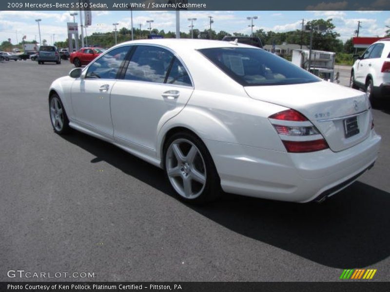 Arctic White / Savanna/Cashmere 2009 Mercedes-Benz S 550 Sedan