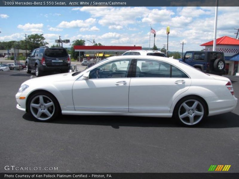 Arctic White / Savanna/Cashmere 2009 Mercedes-Benz S 550 Sedan