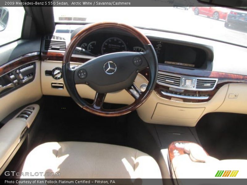 Arctic White / Savanna/Cashmere 2009 Mercedes-Benz S 550 Sedan