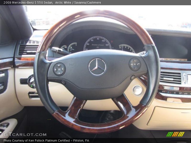 Arctic White / Savanna/Cashmere 2009 Mercedes-Benz S 550 Sedan