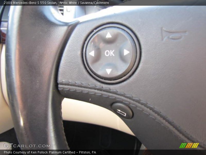 Arctic White / Savanna/Cashmere 2009 Mercedes-Benz S 550 Sedan