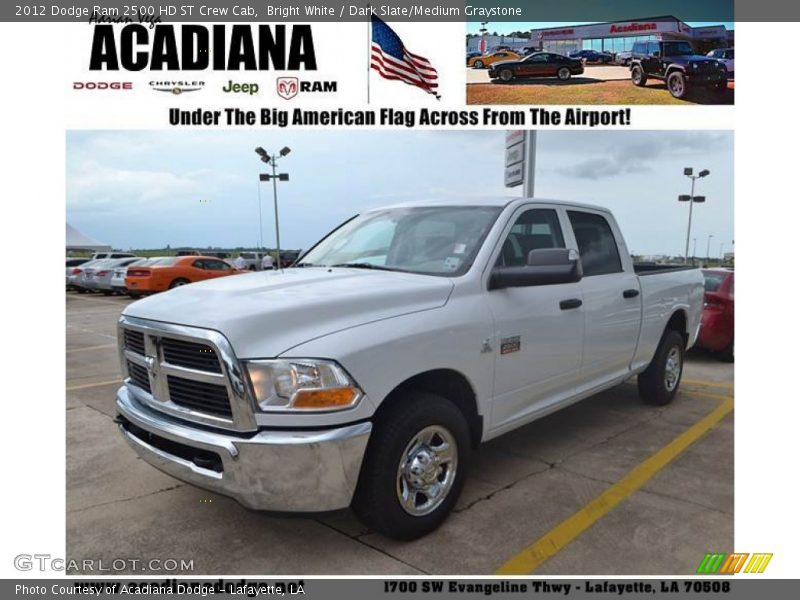 Bright White / Dark Slate/Medium Graystone 2012 Dodge Ram 2500 HD ST Crew Cab