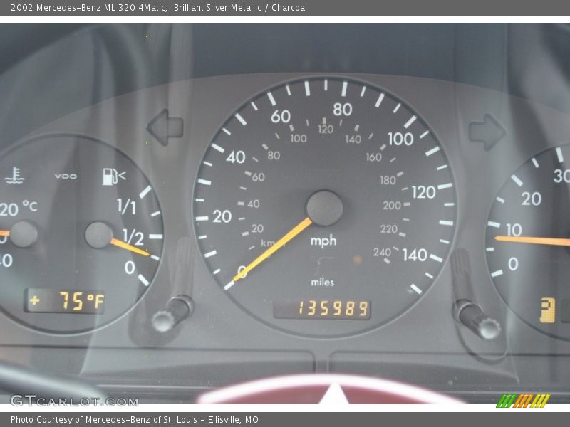 Brilliant Silver Metallic / Charcoal 2002 Mercedes-Benz ML 320 4Matic