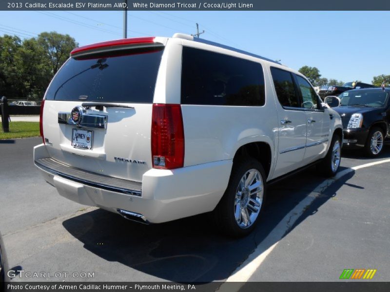 White Diamond Tricoat / Cocoa/Light Linen 2013 Cadillac Escalade ESV Platinum AWD