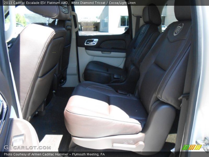 White Diamond Tricoat / Cocoa/Light Linen 2013 Cadillac Escalade ESV Platinum AWD
